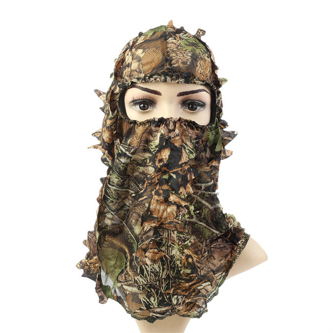 3D Leafy Face Mask,Ghillie Camouflage Leafy Hat,Hunting Face Mask,Camo Face Mask Hunting,Camo Hunter Hunting Mask